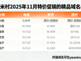 优米村2025年10月特价促销的精品域名