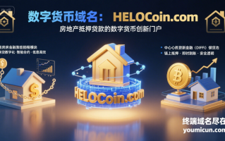 数字货币域名：HELOCoin.com：房地产抵押贷款的数字货币创新门户