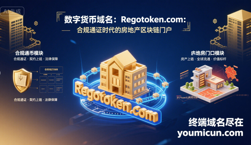 数字货币域名：Regotoken.com：合规通证时代的房地产区块链门户-第1张图片-优米村(YOUMICUN.COM)