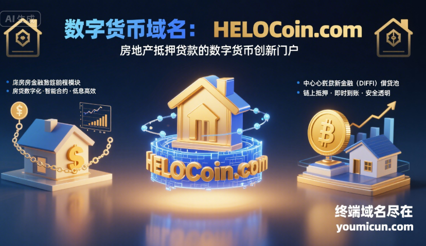 数字货币域名：HELOCoin.com：房地产抵押贷款的数字货币创新门户-第1张图片-优米村(YOUMICUN.COM)