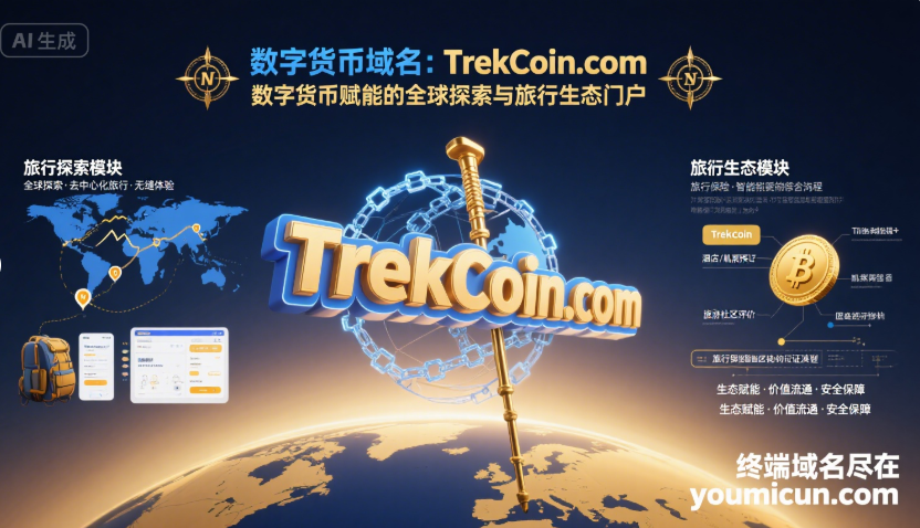 数字货币域名：TrekCoin.com：数字货币赋能的全球探索与旅行生态门户-第1张图片-优米村(YOUMICUN.COM)