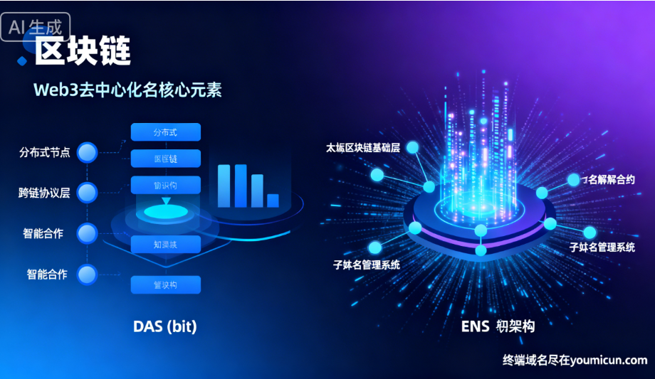 Web3区块链去中心化域名深度解析：DAS（.bit）与ENS的对比及多链域名价值逻辑-第1张图片-优米村(YOUMICUN.COM)