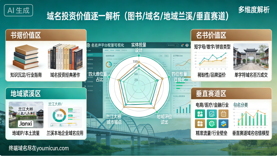 域名投资价值逐一解析(图书 / 域名 / 地域兰溪 / 垂直赛道)-第1张图片-优米村(YOUMICUN.COM) 域名投资价值逐一解析(图书 / 域名 / 地域兰溪 / 垂直赛道)-第1张图片-优米村(YOUMICUN.COM)