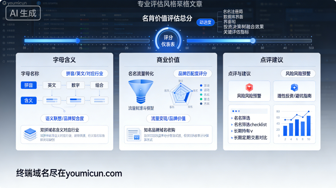 域名投资价值解析：逐一评估（含字符含义 / 商业价值 / 点评与建议）-第1张图片-优米村(YOUMICUN.COM)